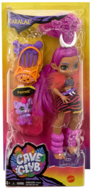 Mattel Cave Club Roaralai Doll Prehistoric Fashion Doll With Dinosaur Pet GNL85