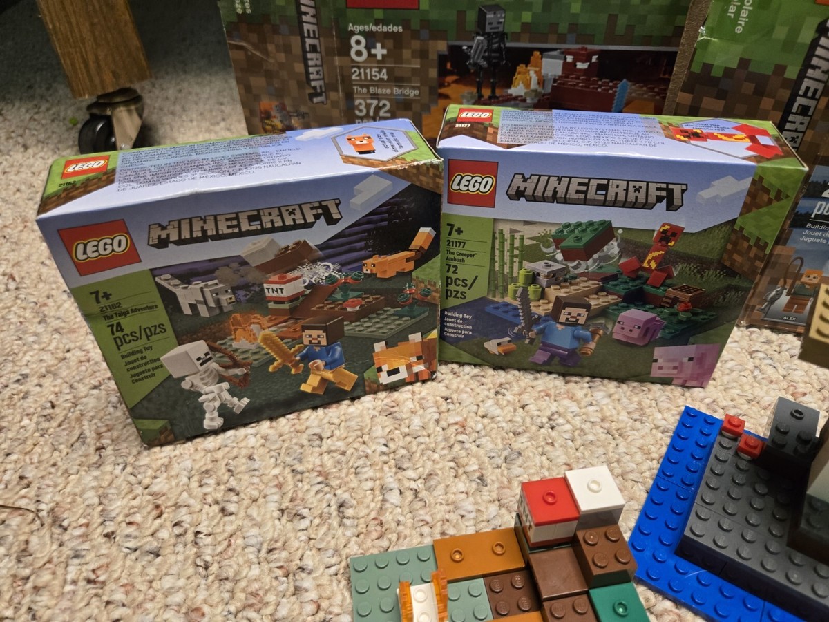 Huge LEGO Minecraft Lot 22128, 21142, 21154, 21177, 21162, 21129