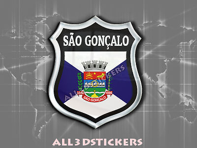 3D Emblem Sticker Resin Domed Flag São Gonçalo - Adhesive Decal Vinyl - Imagen 1 de 1