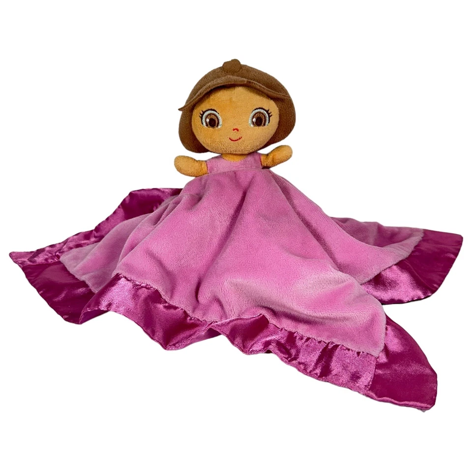 Cobertor de segurança Nickelodeon Dora the Explorer Lovey pelúcia 16x16 2013 borda de seda - Imagem 2 de 4