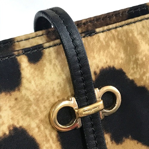 Salvatore Ferragamo Gancini Leopard leopard pattern Tote Bag Brown x Black - Bild 11 von 12
