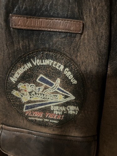 1987 Vintage Avirex Leather Aviator Type A2 Flight Jacket w/Flying Tigers Patch - Picture 10 of 24
