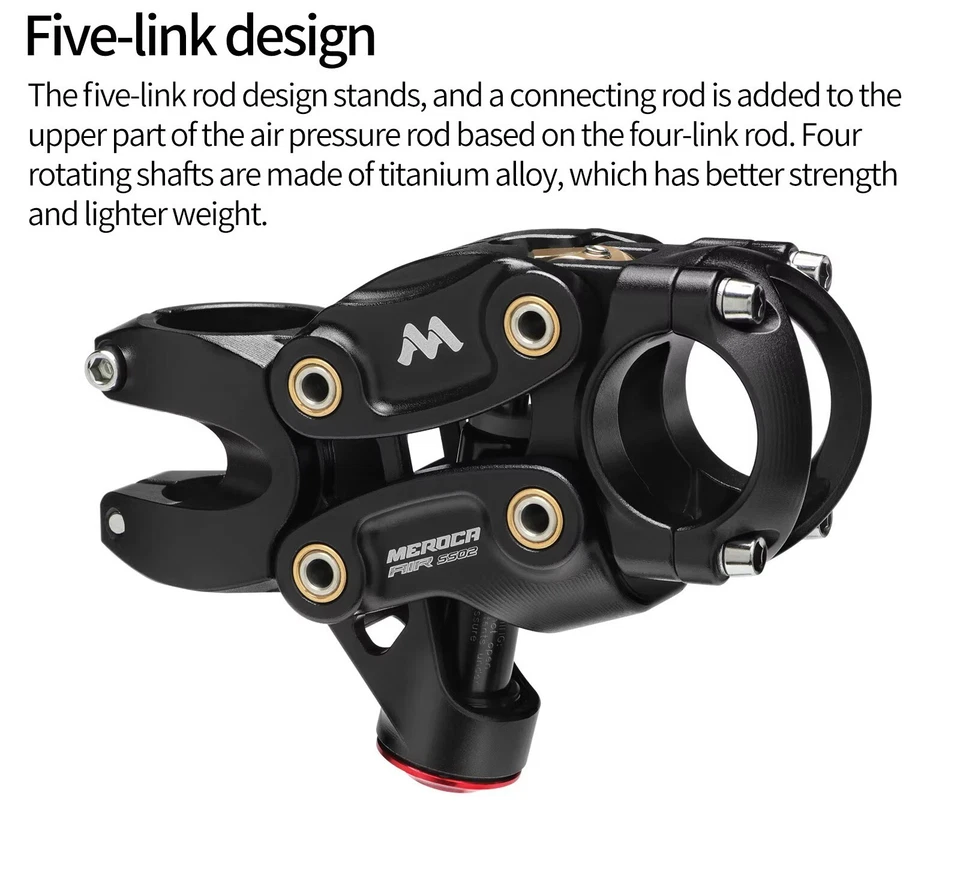 Manillar premium amortiguador Five-Link suspensión neumática MTB/carretera/grava Foto 3 de 4