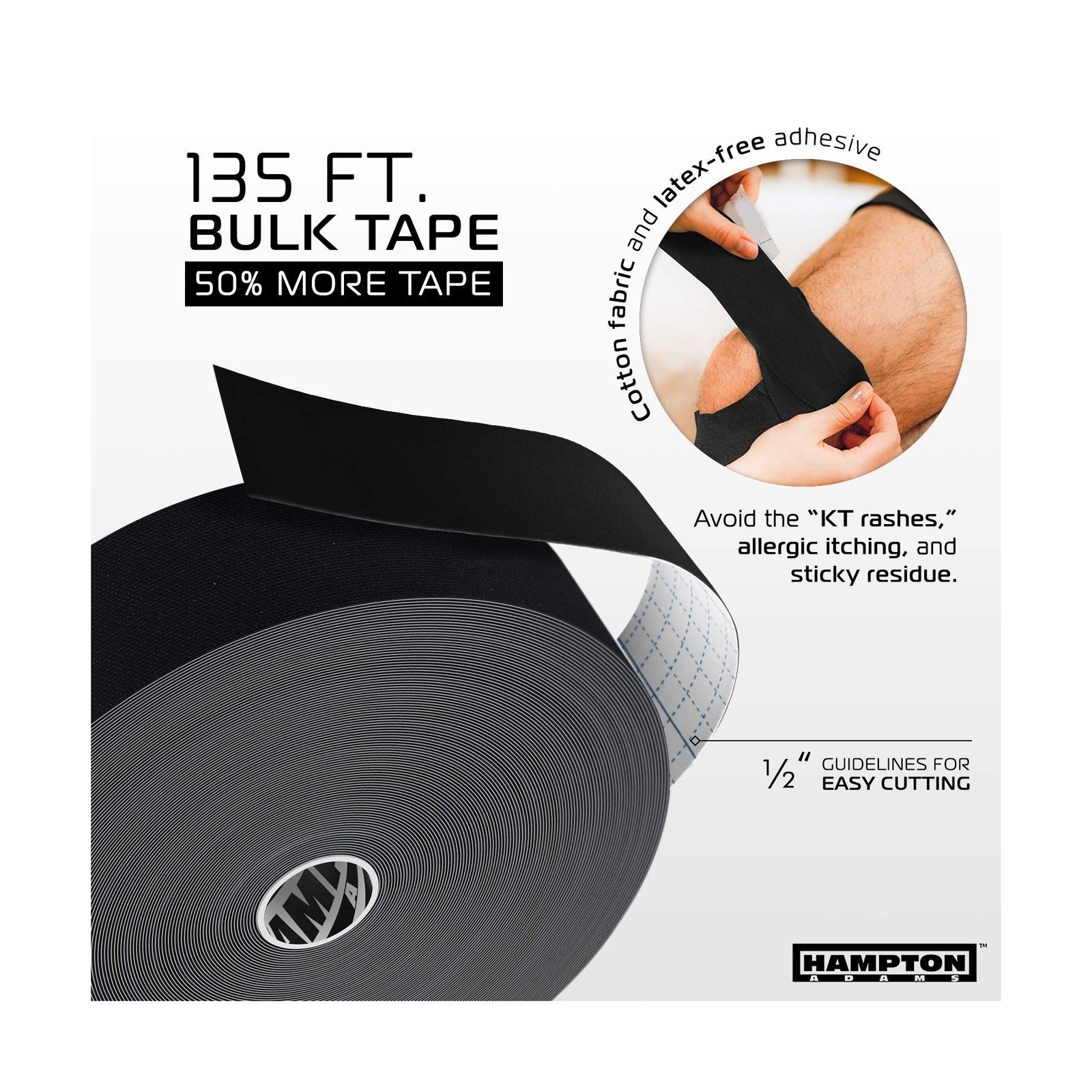 (135 Feet) Bulk Kinesiology Tape Waterproof Roll Sports Therapy Support for K...