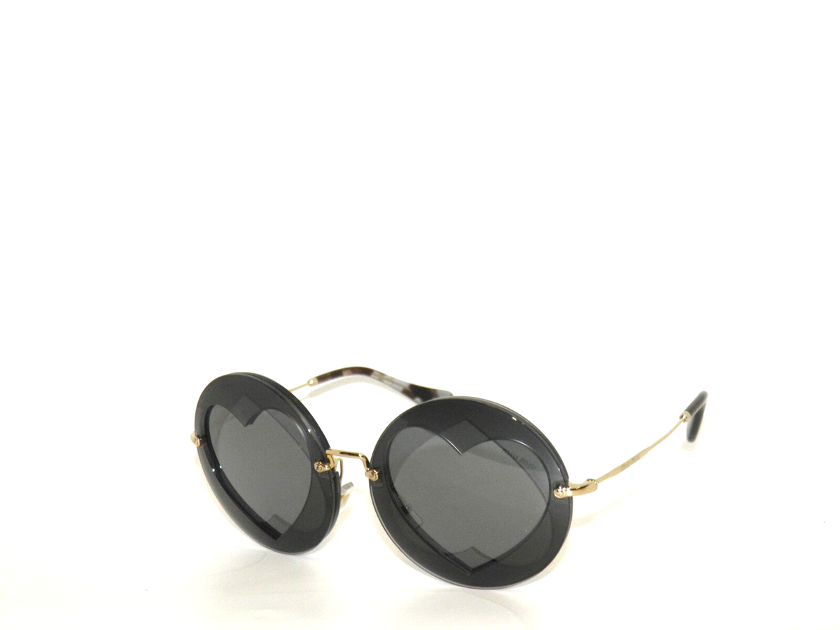 Miu Miu MiuMiu MU01S 01S VA35L0 Gold Black Hearts Round  display picture 2