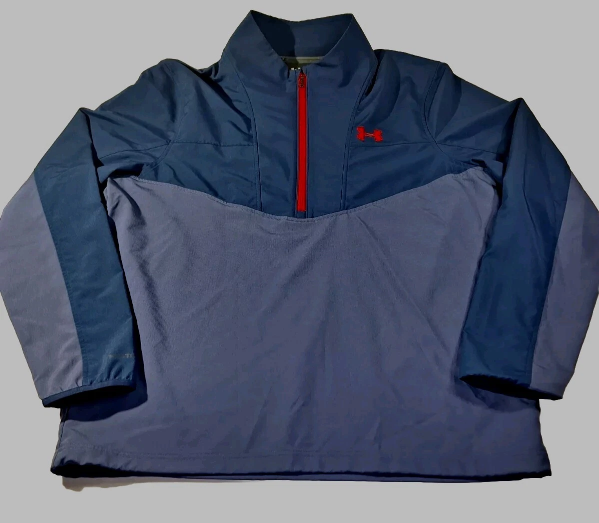 Under Armour Golf Storm Jacket Mens Large 1/2 Zip Pullover Two Tone Blue Long/s