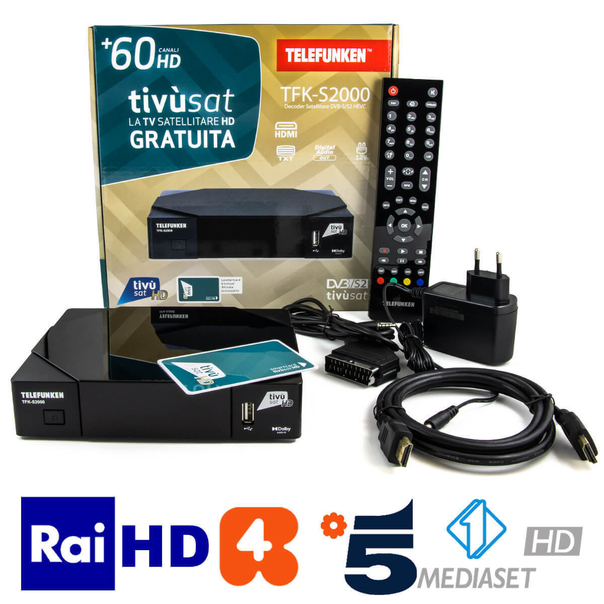 Tivusat HD Receiver Karte aktiviert Telefunken TFK-S2000 RAi Mediaset Deutsc