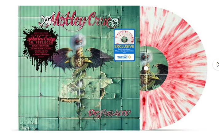 Motley Crue Dr Feelgood 35th Anniversary Red & White Splatter