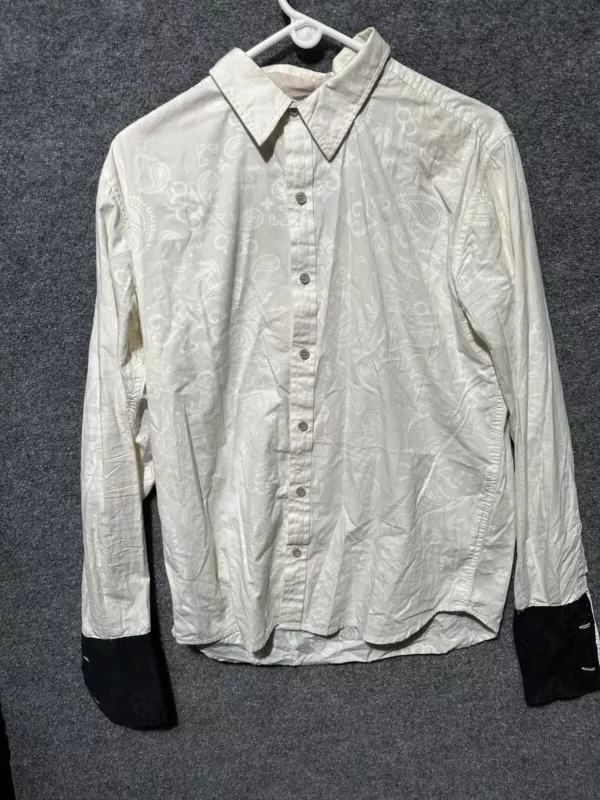 burton button up pattern light wash shirt