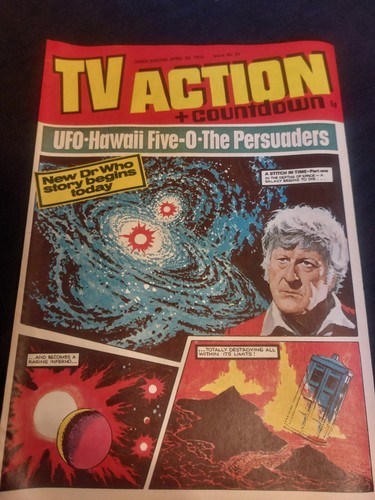 Vintage TV ACTION + COUNTDOWN Comic 29 APRIL 1972 Dr Who Persuaders Cptn Scarlet