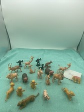 Vintage Lot-22 Plastic Playset Mini Animal Figures - Camels Kangaroos 50 s 60 s