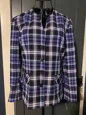 Vintage Retro Hamells Blue Mix Check Blazer Size 10