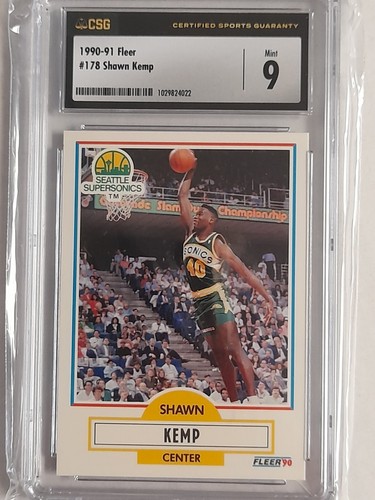 1990 FLEER #178 SHAWN KEMP ROOKIE RC CGC 9 Sonics Legend 💫 - Picture 3 of 3