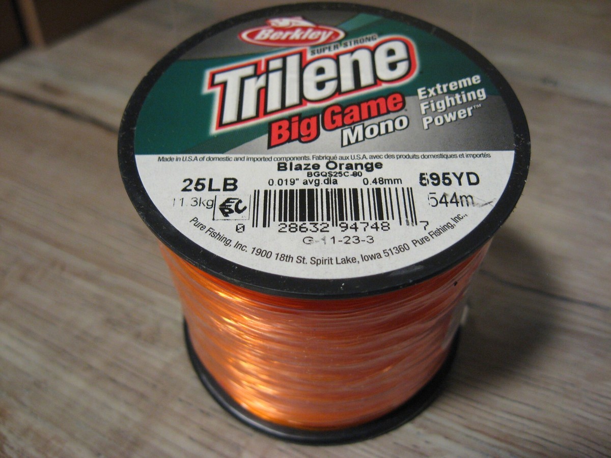 Berkley Trilene Big Game Mono Fishing Line 25 LB 595 Yards Blaze Orange |  eBay