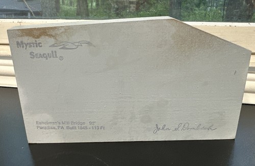 Mystic Seagull Wooden Shelf Sitter 1992 Eshelman's Mill Bridge USA - Picture 3 of 7