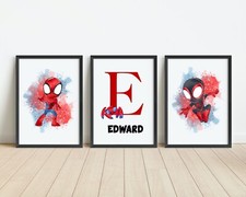 Spider-Man Print Superhero Wall Art Kids Room Poster Picture Gift A4 Prints Only