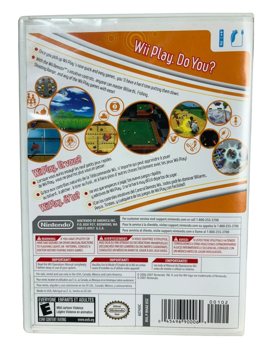Nintendo Wii Play Game Disc, Case And Manual Complete 45496900069