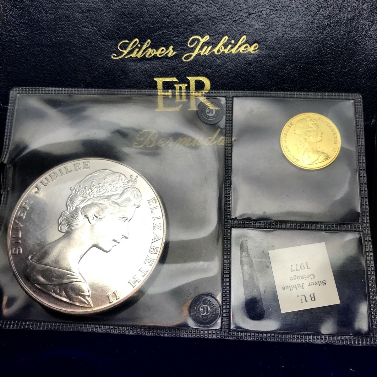 BERMUDA $25銀貨 1977 1977 Bermuda $25 Sterling Silver Coin /25th Ann of QE II in