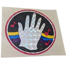 Large Vintage Prismatic Sandylion Glitter Glove Sticker 80s Foil Shiny
