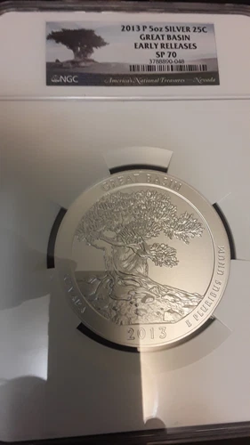 2013-P  Great Basin 5oz silver America the Beautiful NGC SP 70 Early Release