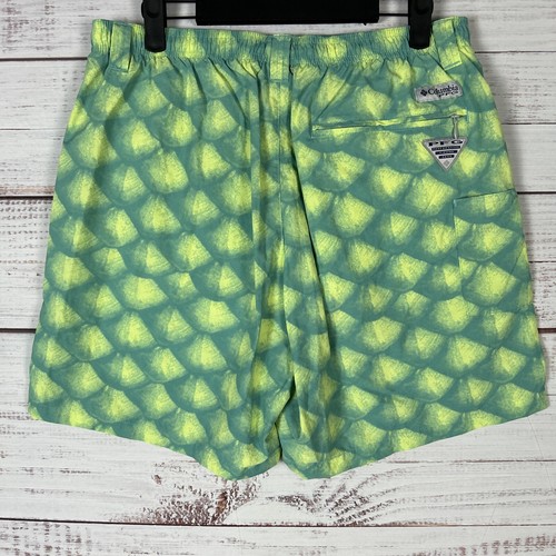 Columbia PFG Bañador Pantalones Cortos Para Hombre Mediano 6" Entrepierna Verde Malla Forrado Nylon - Imagen 4 de 8