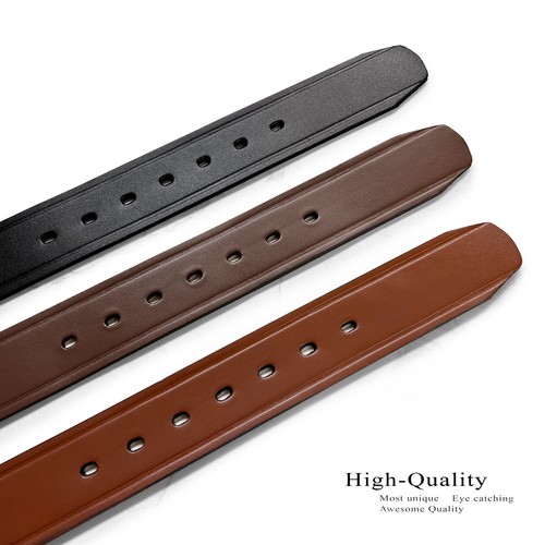 Alabama Two Lines Smooth One Piece Full Grain Cowhide Leather Belt Strap 1-3/4" - Picture 5 of 9