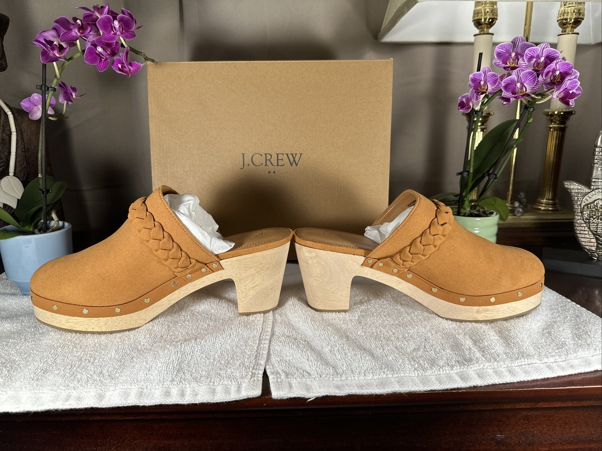 J.Crew Sueded Wooden Platform Clogs Women display picture 2
