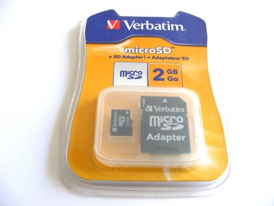 2GB Micro SD Card + Adapter ( 2 GB MicroSD Karte mit Adapter ) VERBATIM Neu