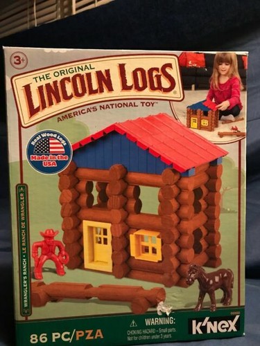 Knex Hasbro Lincoln Logs Wranglers Ranch Set 86 Pcs Cabin Real Wood  Complete For Sale Online | Ebay