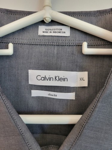 Calvin Klein Men's 2XL Gray Cotton Twill Slim Fit Long Sleeve - 第 3/5 張圖片