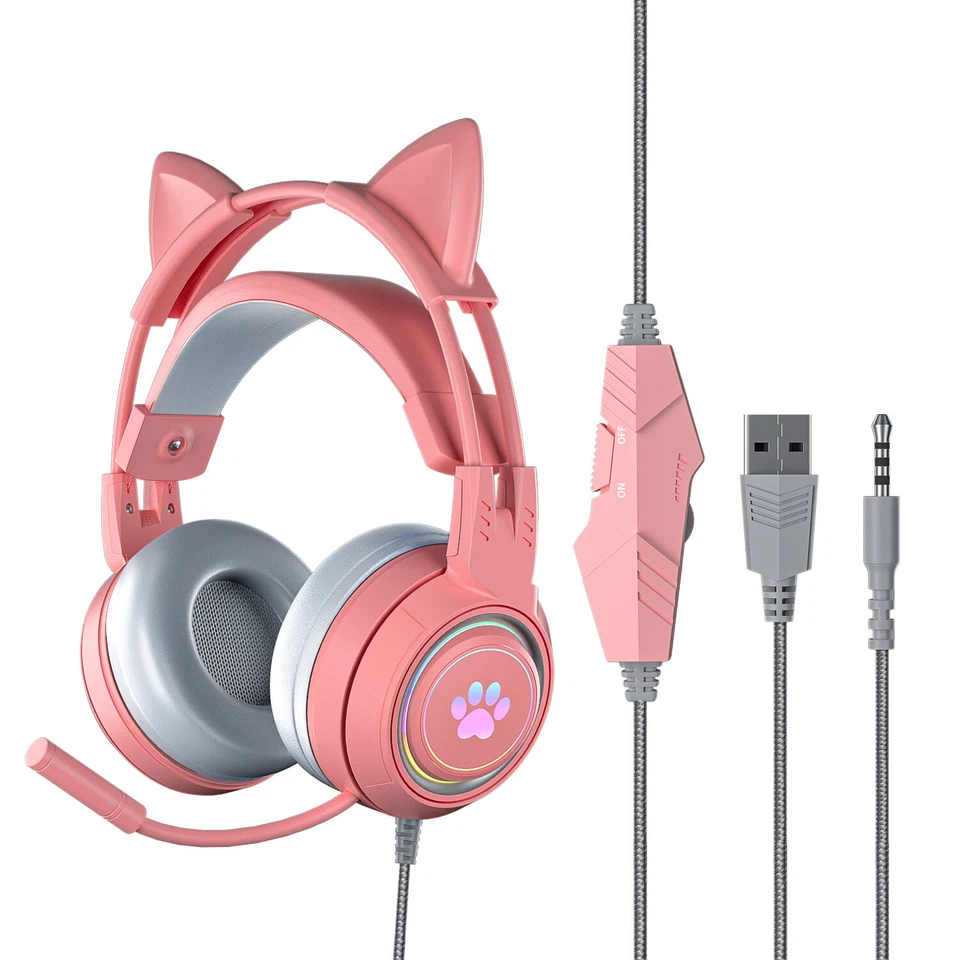 Antlers&Cat Ear Stereo Gaming Noise Cancelling Over Ear Mic LED Light Headphone！ - Image 2 of 4