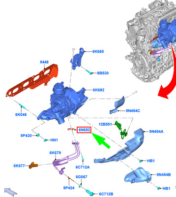FORD EDGE MK2 Turbocharger Gasket DS7Q-6N652-AA 1871419 NEW  