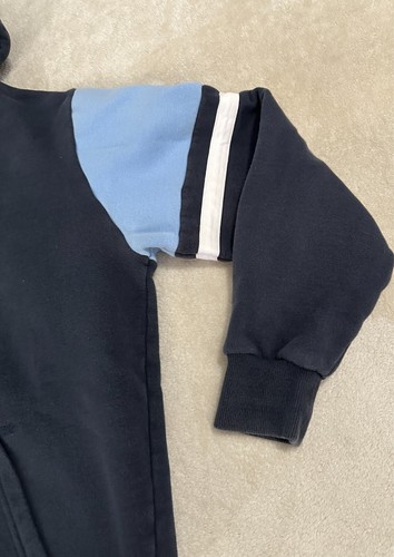 Vintage Ellesse Chenille Logo Pullover Hoodie Navy sz L *FITS SMALL* Y2K sweater - Picture 6 of 10