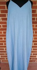 Spaghetti Strap V-neck Sleeveless Long Dress Cotton And Polyester Unbranded