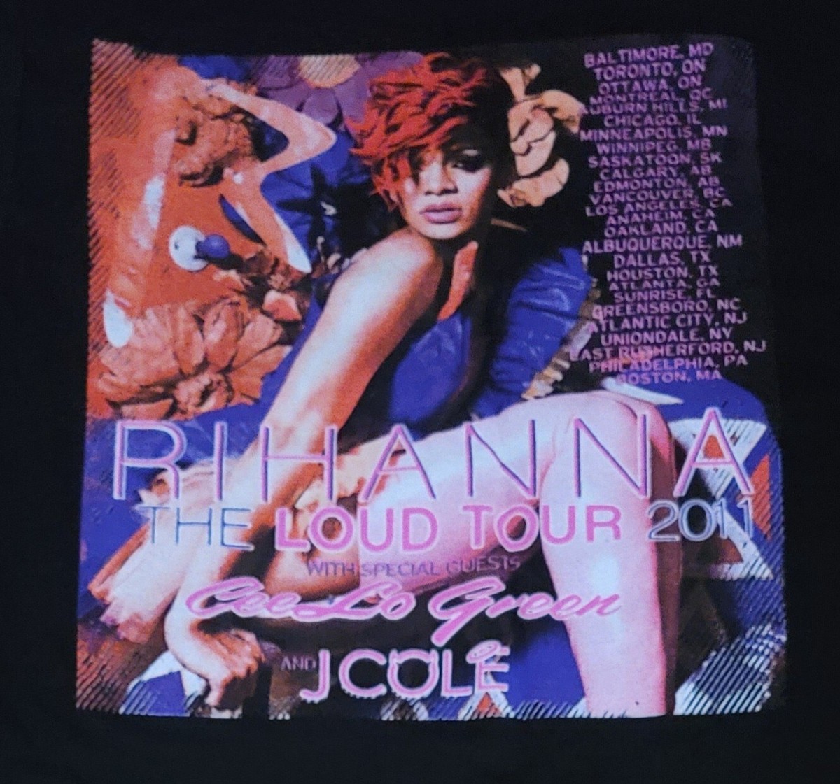 Rihanna Loud Tour Tシャツ Rihanna The Loud Tour 2011 Concert T-Shirt Men's Size-Small Boston