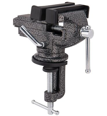Universal Table Vise 3 Inch, Home Vise Clamp-on Portable Bench Clamp, 360° Sw...