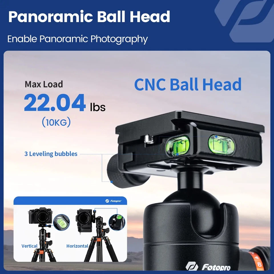 Fotopro X-GO Horizontal 360 Camera Tripod, Multi-Usage & Adjustable,Travel/Work - Image 3 of 4