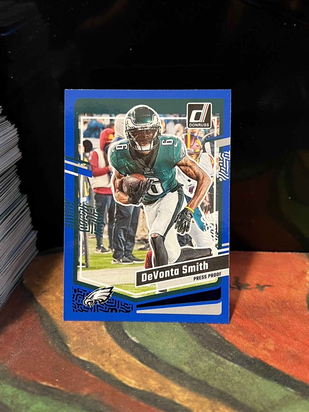 DeVonta Smith #240  2023 PANINI DONRUSS Blue Press Proof Philadelphia Eagles