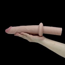 Consolador de empuje anal realista flexible 12" XL con mango