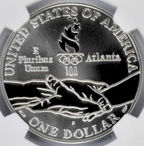 1995 OLYMPICS PARALYMPICS BLIND RUNNER Silver Dollar NGC PF70💥FLAWLESS QUALITY - Picture 4 of 5
