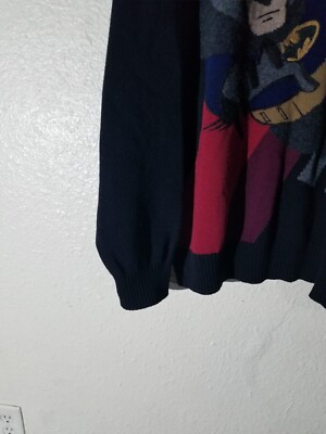 Vintage ICEBERG 90s Batman Sweater Men XL Wool Rare Knit Italy