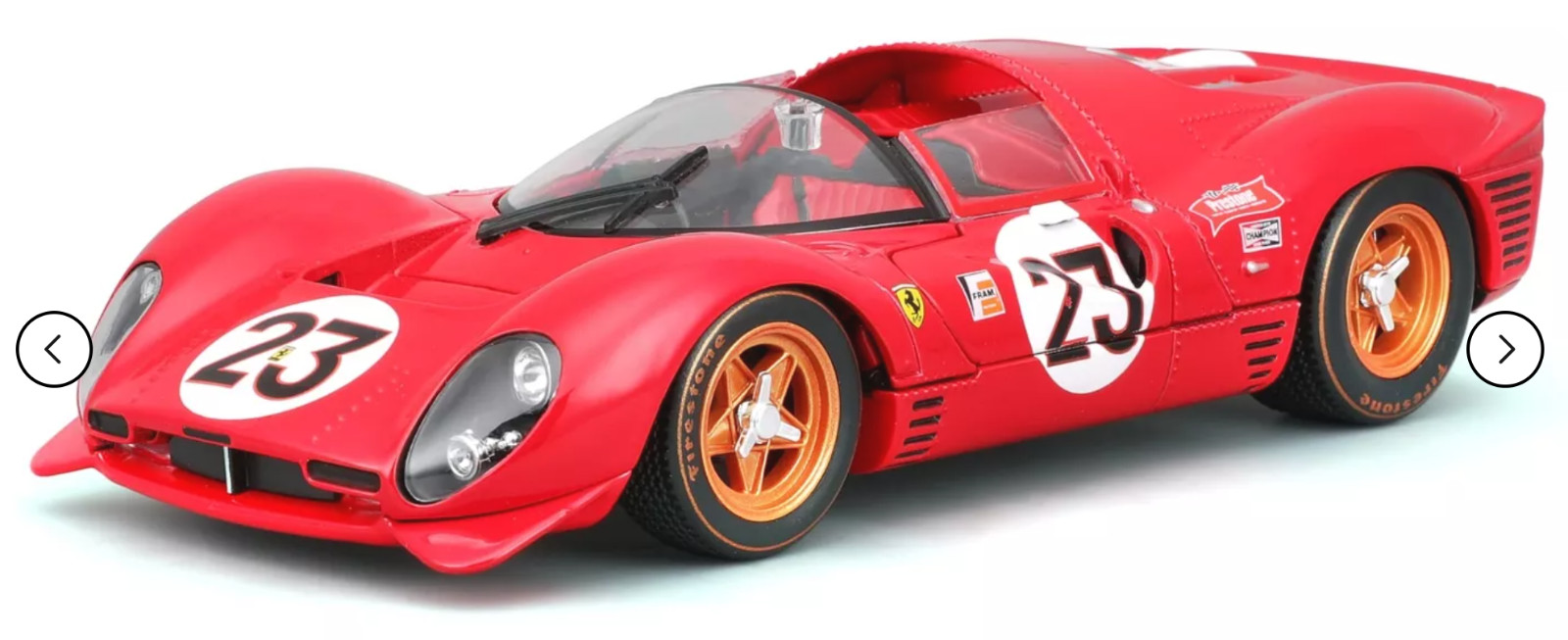 Ferrari Race Car 1966 Le Mans Racing Custom Built Metal Body 1:24 Scale Model