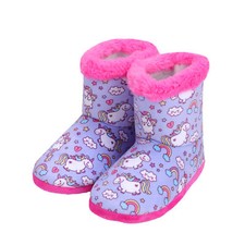 Girls Warm Booties Fleece Lined Slippers Cartoon Indoor Outdoor House Shoes