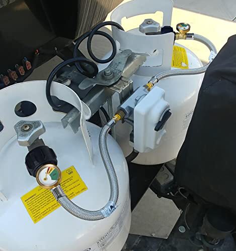 2 Pack 15 inch Stainless RV Propane Hose with Gauge QCC1/ Type 1 Connection