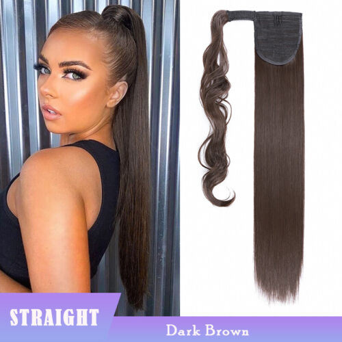 Thick Wavy Clip-in Ponytail Hair Extensions Real Soft Natural As Human Pony Tail - Picture 36 of 142