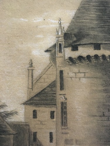 Kohlezeichnung & Gouache: Château Liegt Bei Niort Vendée Charente Deux-Sèvres - Picture 8 of 10