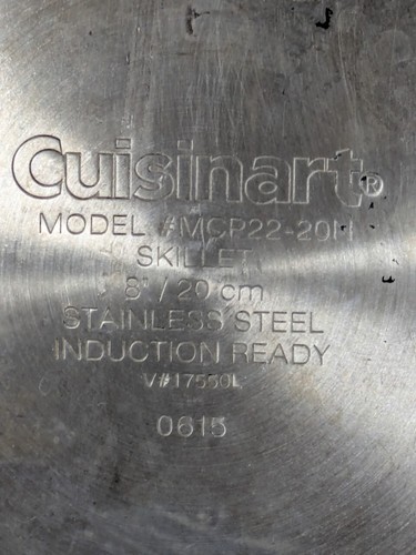 Cuisinart #MCP22-20N 8" Stainless Steel Skillet No Lid Induction Ready - Picture 3 of 6