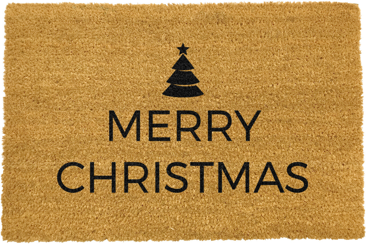 Feliz Navidad Felpudo Natural Coir Interior Exterior Festivo Saludo Antidesli...