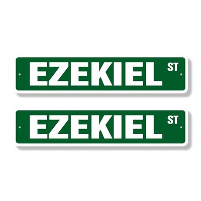 EZEKIEL Street Sign (2 Pack) Childrens Name Room Metal Road Sign