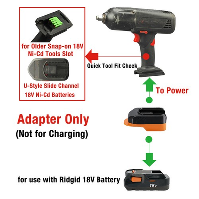 #ad Adapter for Older Snap on 18V Ni Cd Tools Compatible with Ridgid 18V Battery $32.59